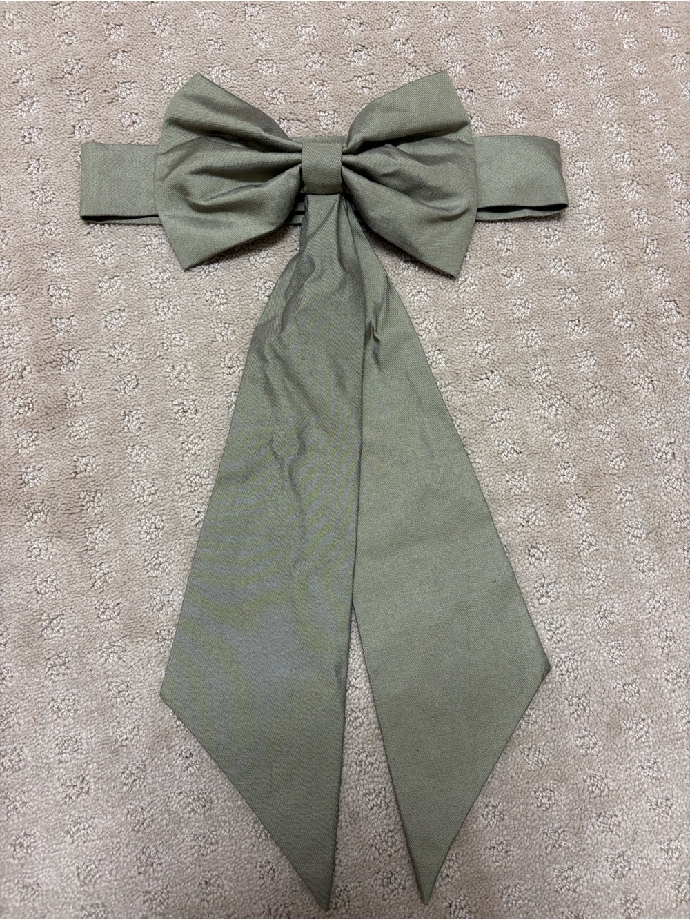 Birdy Grey flower girl bow sash in moss green